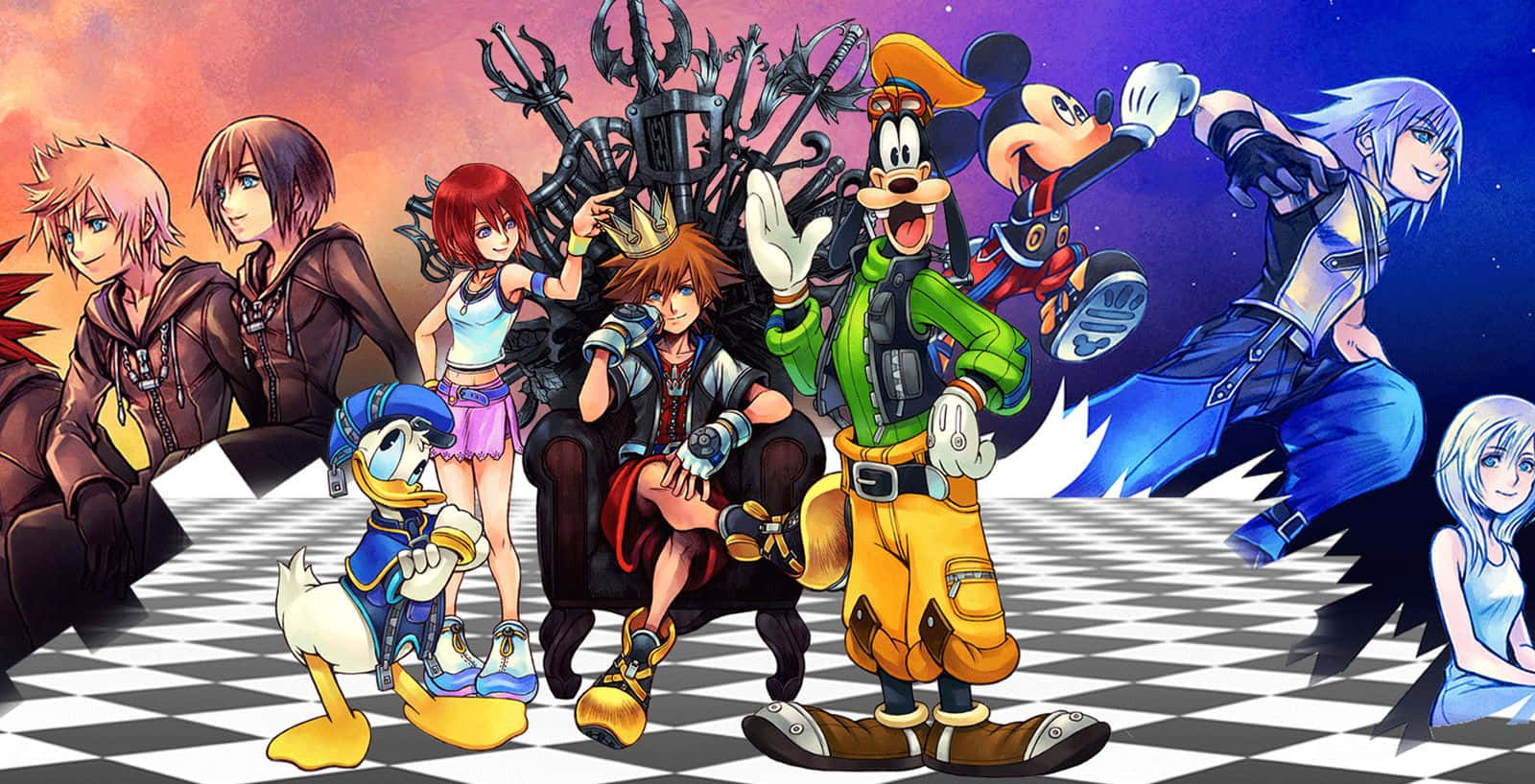 The Beloved Ensemble Of Kingdom Hearts Characters Wallpaper