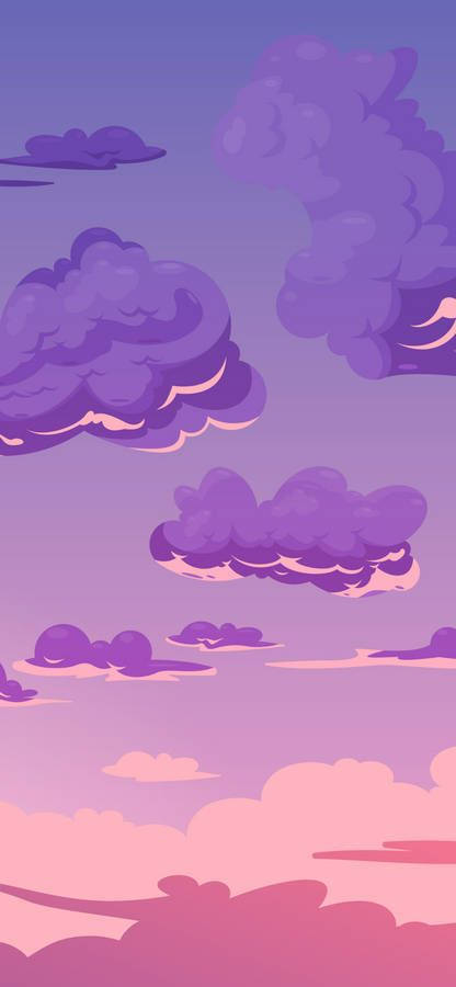 The Breathtaking Beauty Of Nature, With Purple Clouds And Clear Skies. Wallpaper