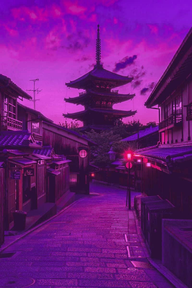 The Calming Beauty Of Purple Japanese Wallpaper