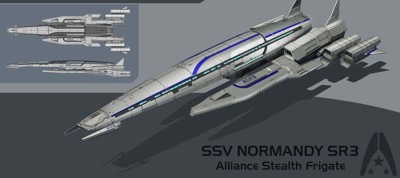 The Commanding Normandy Sr-2 Spaceship Wallpaper