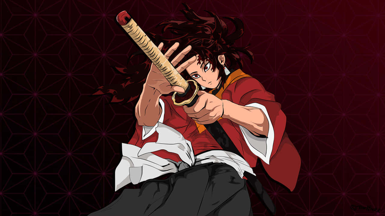 The Demon Slayer Yoriichi Tsugikuni, Fearless And Determined Wallpaper