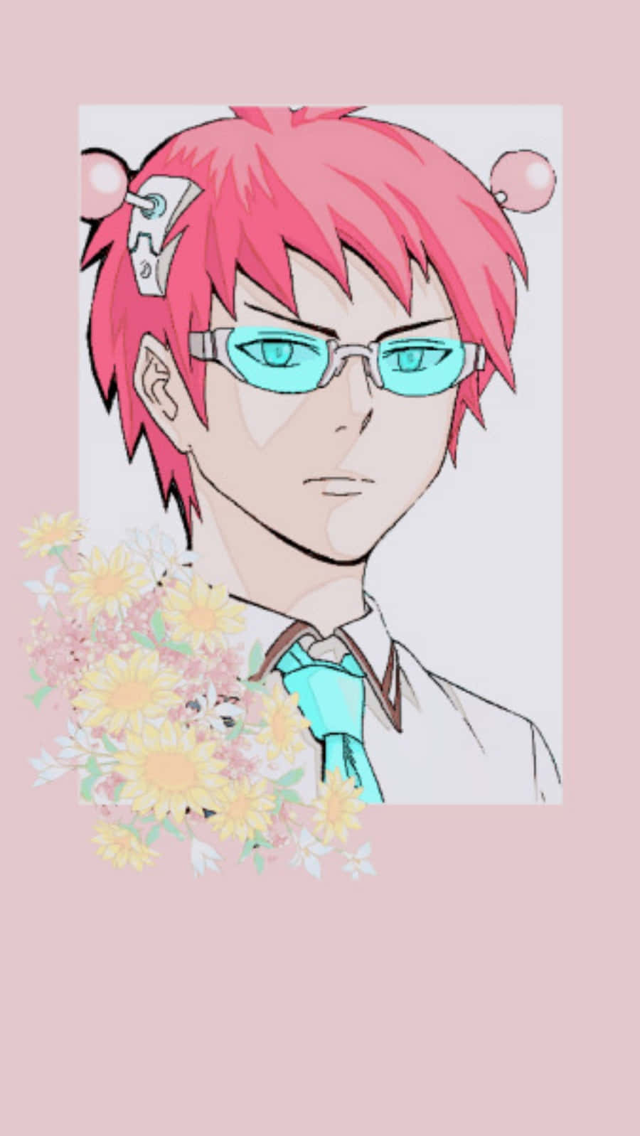 The Disastrous Life Of Saiki K Floral Pink Wallpaper