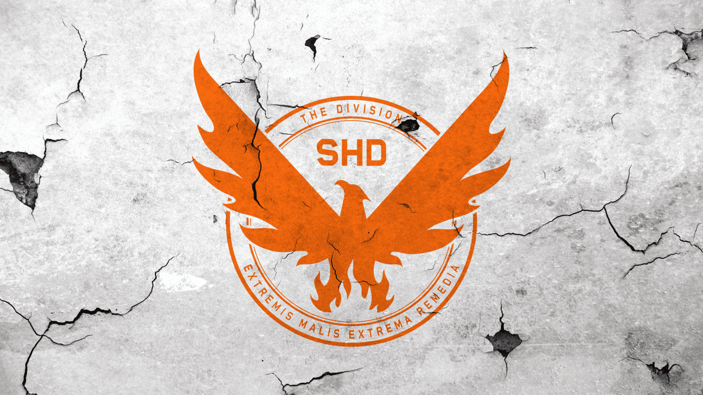 The Division 4k Orange Logo Wallpaper