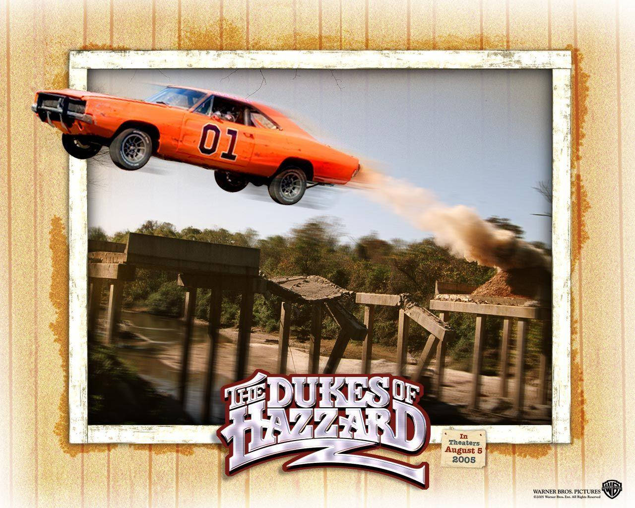 The Duke Boys In Action - Dukes Of Hazzard Classic Car Jump Wallpaper