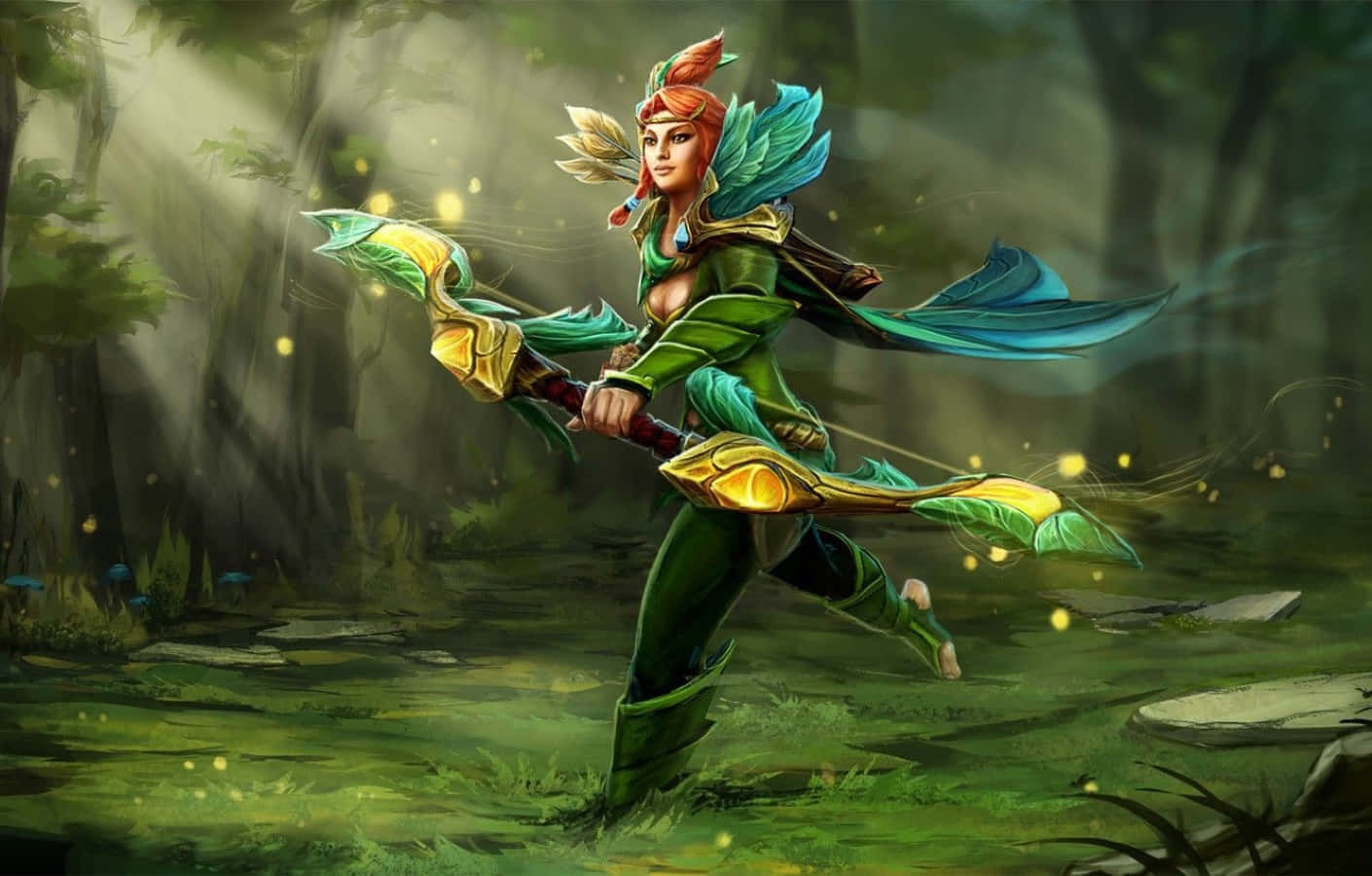 The Elusive Windranger Dashing Through The Forest Wallpaper