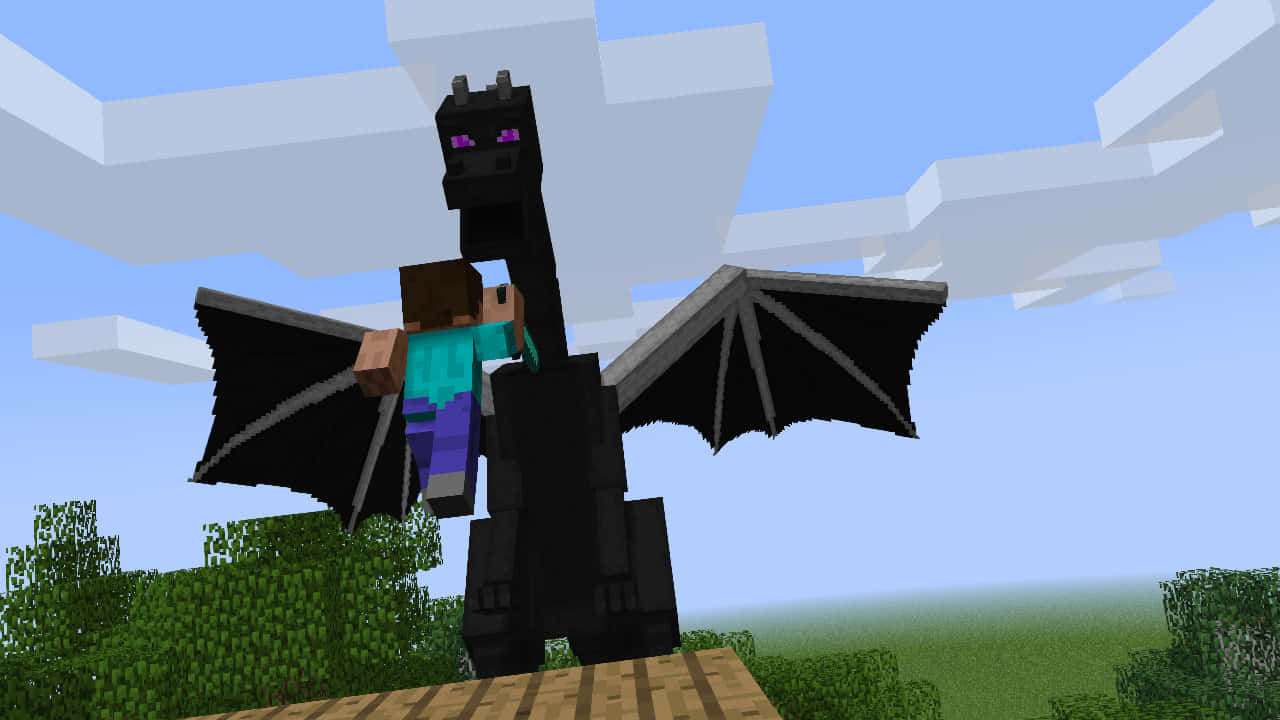 The Ender Dragon In All Its Glory - Minecraft Wallpaper