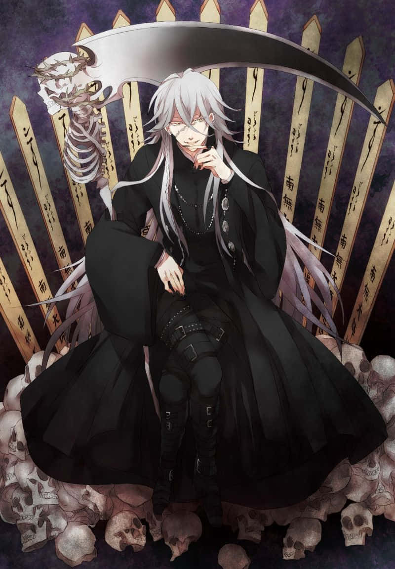 The Enigmatic Undertaker Of Black Butler In A Surreal Gothic World Wallpaper