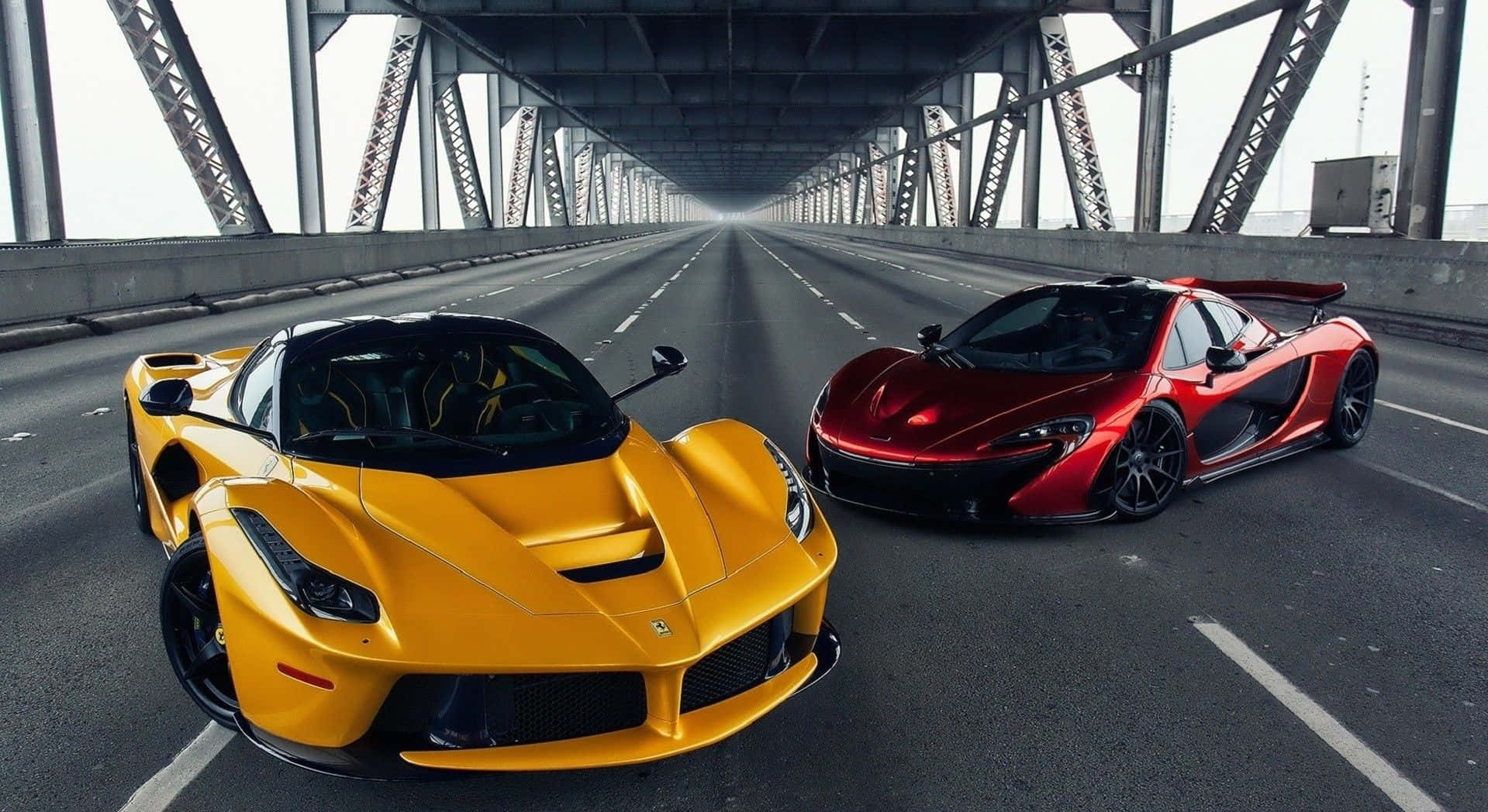 The Eye-catching Ferrari Laferrari In Full Speed Wallpaper