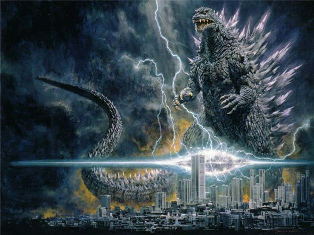 The Fierce And Fiery Burning Godzilla Wallpaper