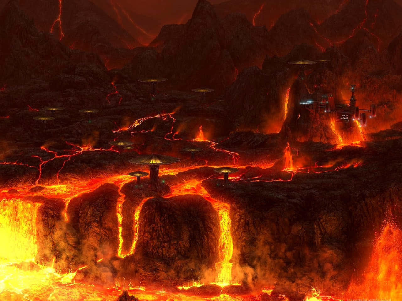 The Fiery Landscape Of Mustafar Wallpaper