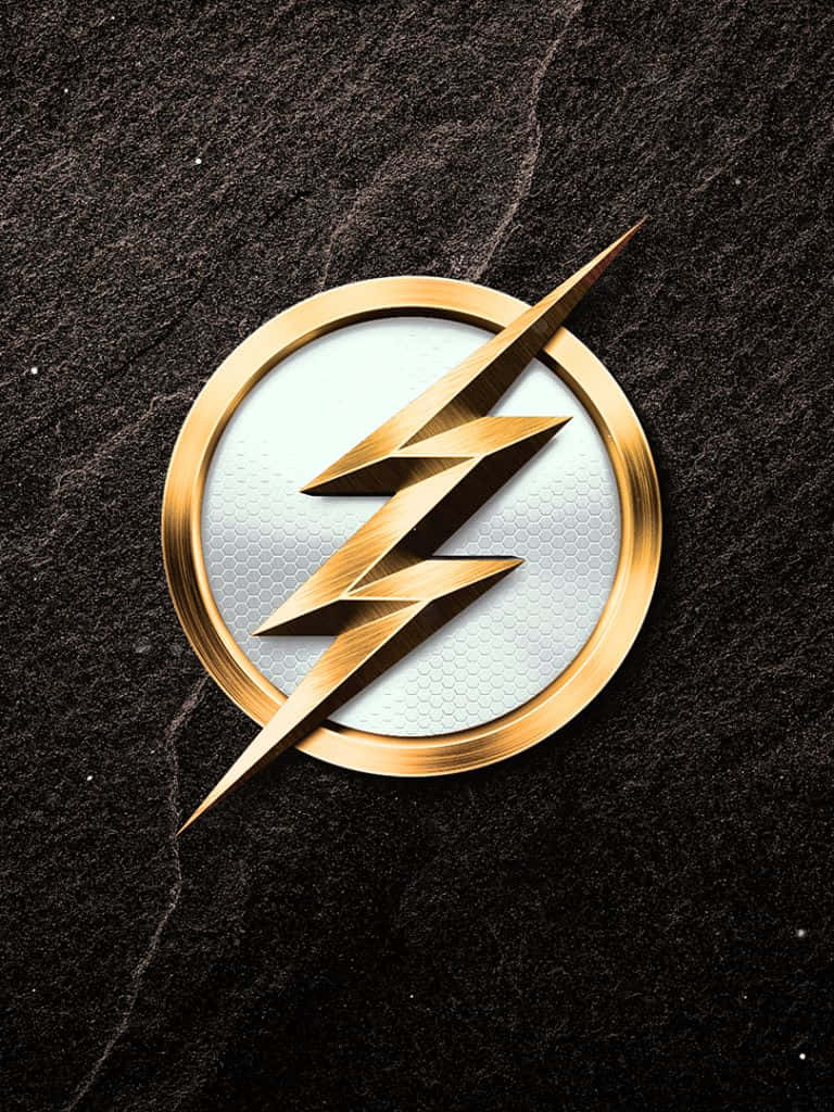 The Flash Golden Logoon Black Background Wallpaper