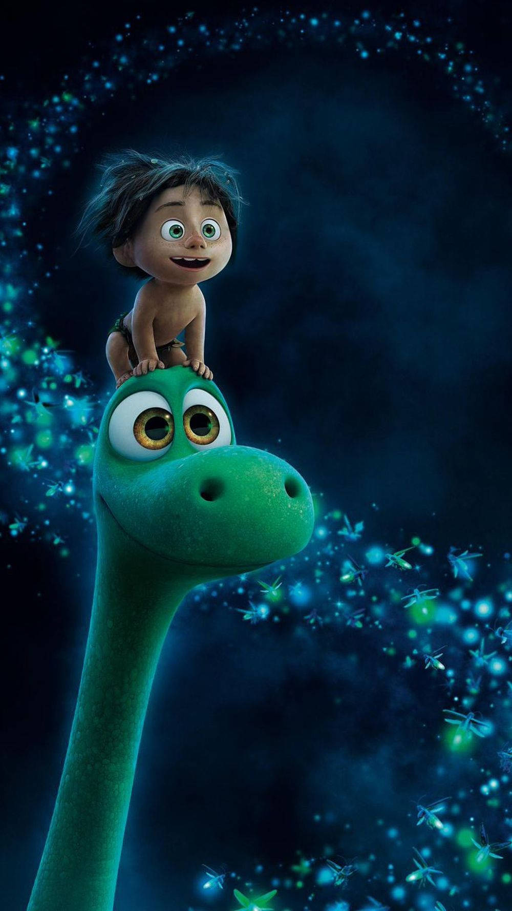 The Good Dinosaur Arlo & Spot With Fireflies Wallpaper