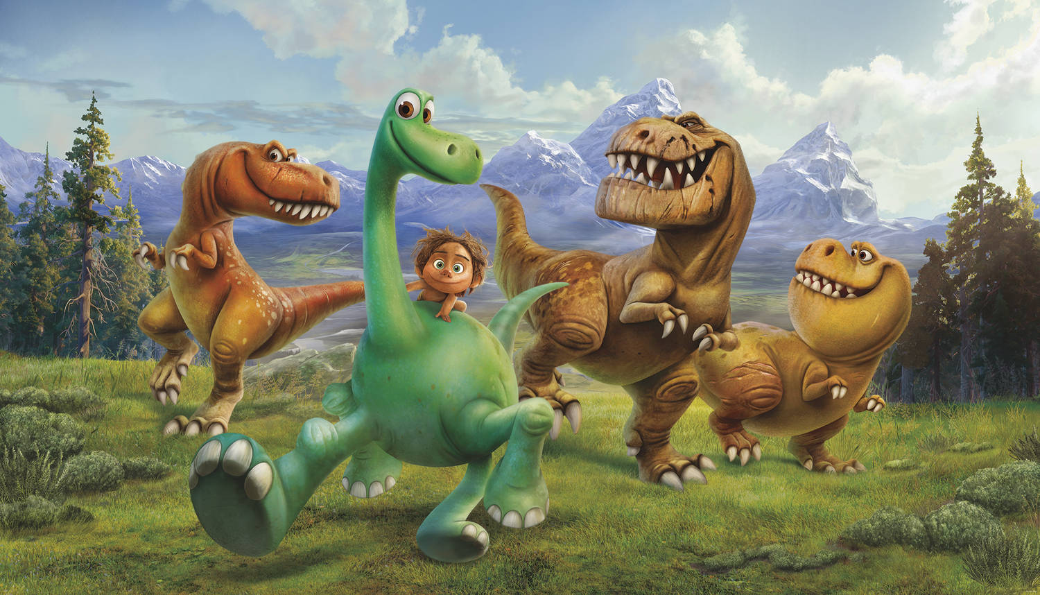 The Good Dinosaur With T-rex Family Wallpaper