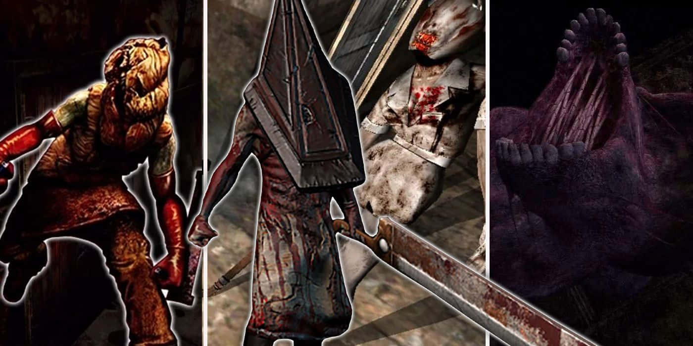 The Haunting Faces Of Silent Hill Characters Wallpaper