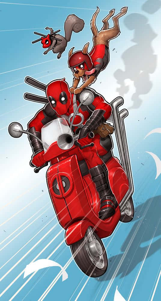 The Hilarious And Unpredictable Deadpool Cartoon Wallpaper