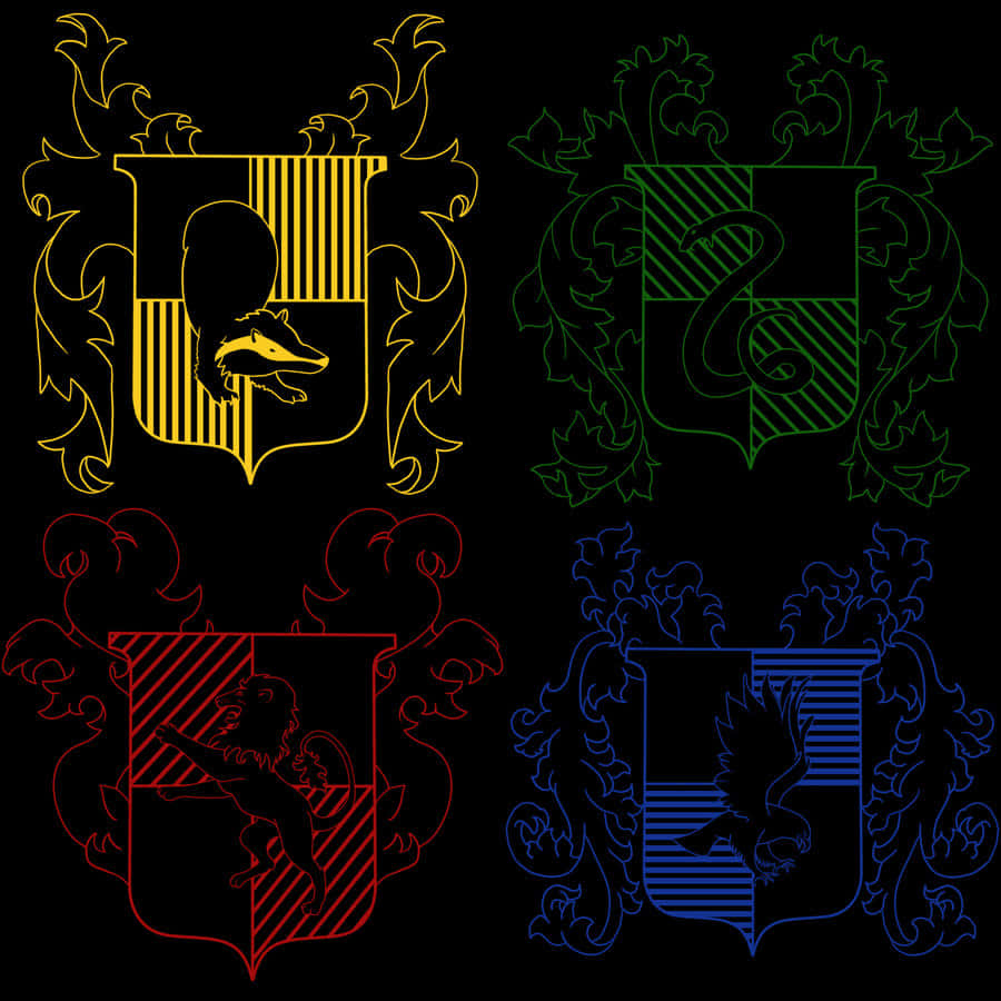 The Hogwarts Houses - Gryffindor, Hufflepuff, Ravenclaw, And Slytherin Wallpaper