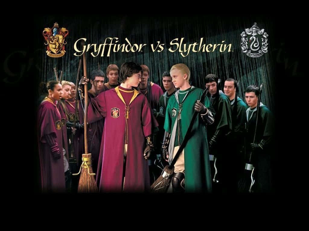 The Hogwarts Quidditch Team Stands Ready To Take The Pitch Wallpaper