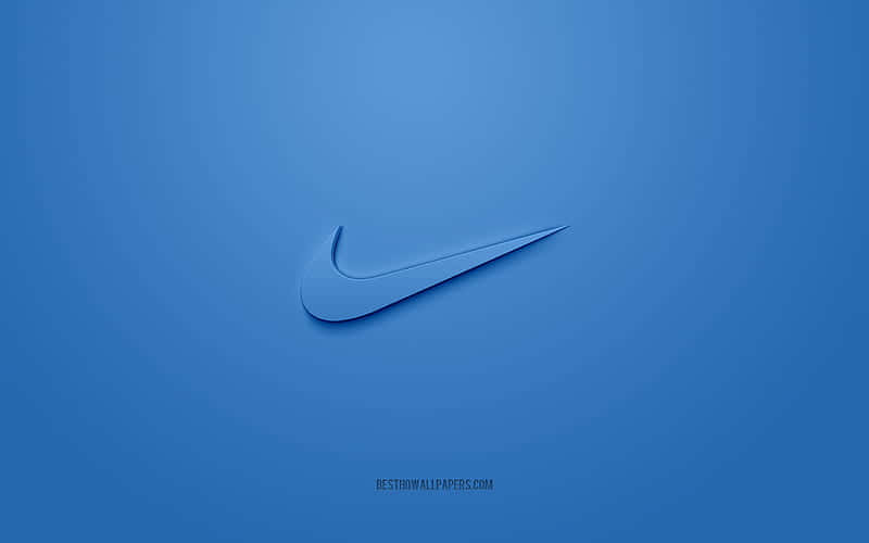 The Iconic Blue Nike Logo On A White Background Wallpaper