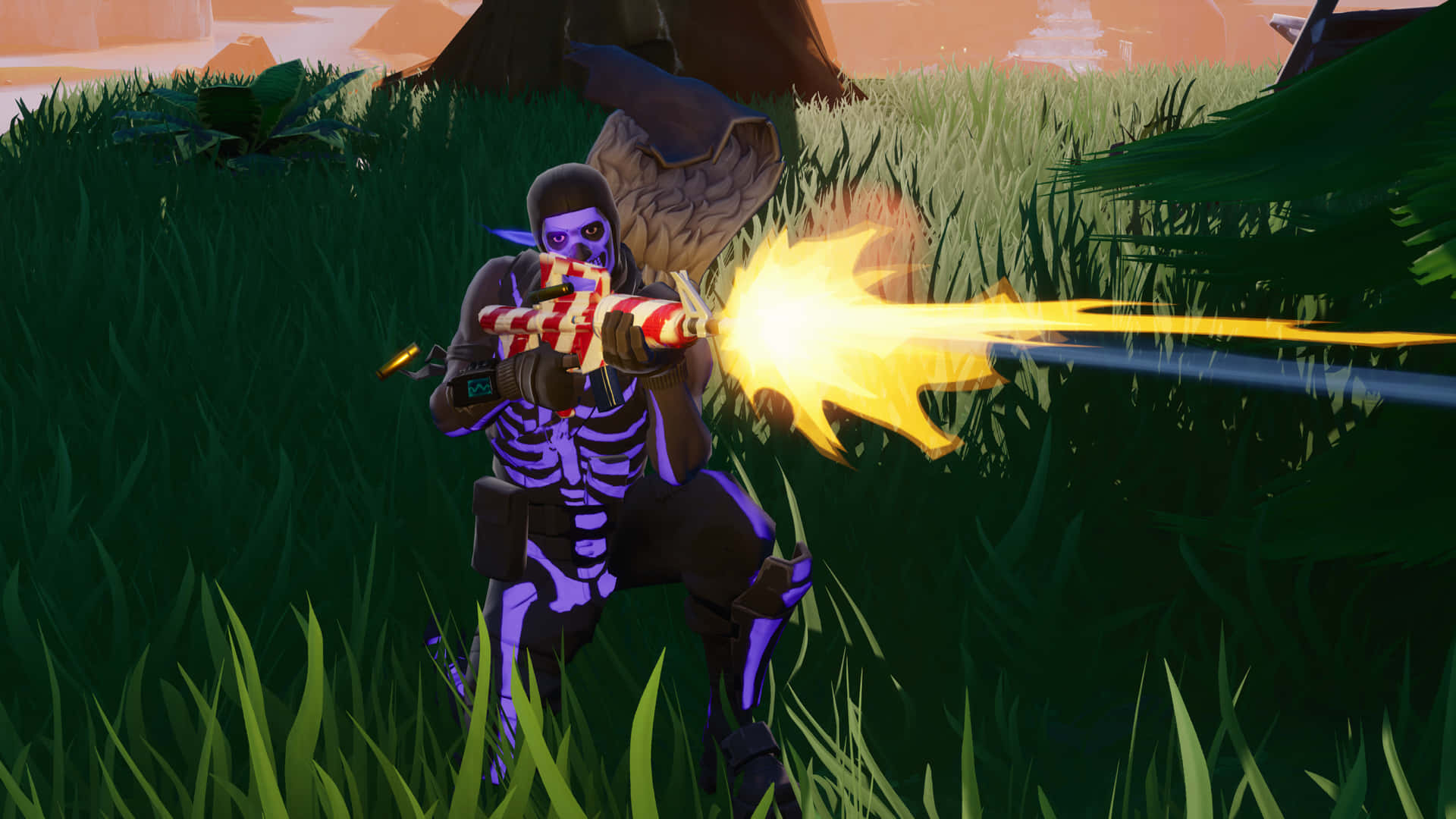 The Iconic Purple Skull Trooper Skin In 'fortnite' Wallpaper