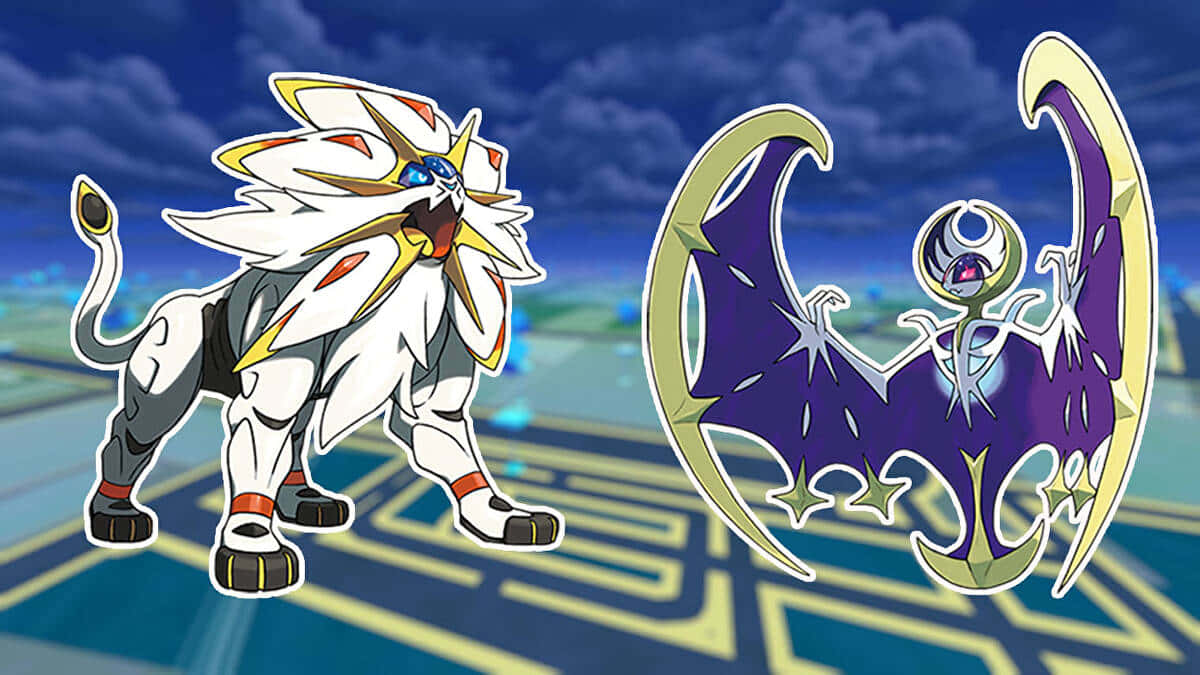 The Incredible Duel: Solgaleo Vs Lunala In Pokemon Go Wallpaper