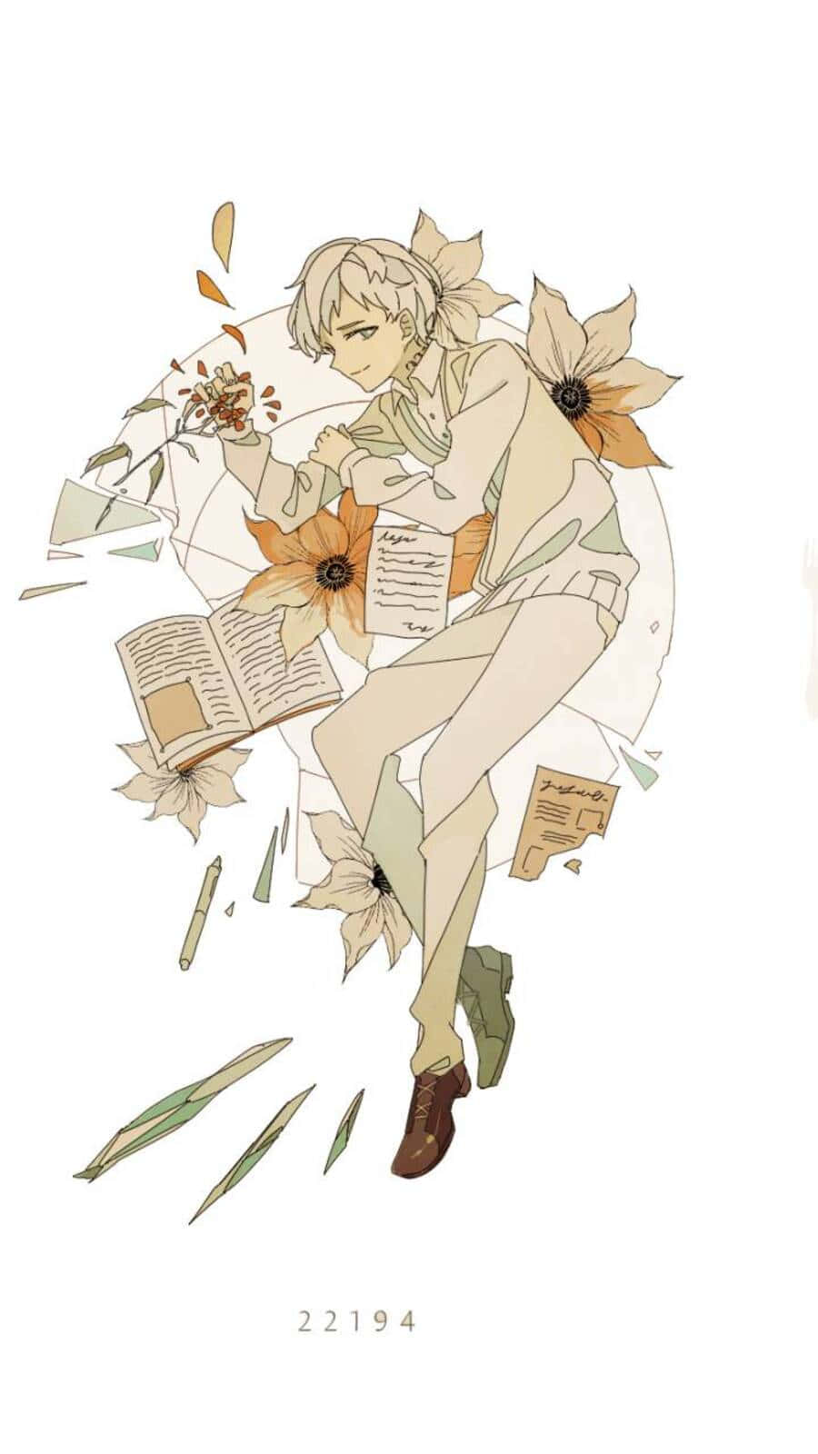 The Insightful Norman From The Promised Neverland Anime Series Wallpaper