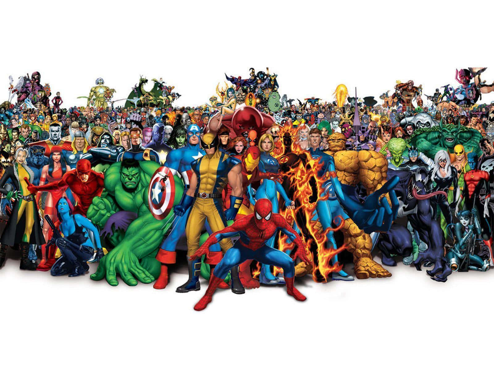 The Invincible Squad Of Animated Superheroes Wallpaper