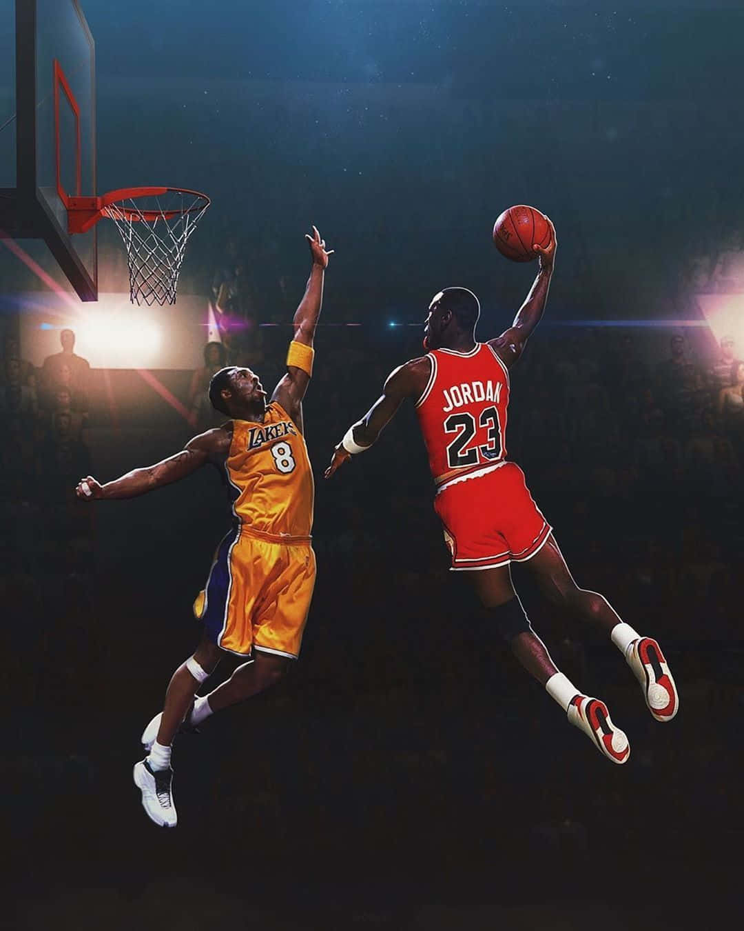 The King Of Basketball - Michael Jordan And Kobe Bryant Wallpaper