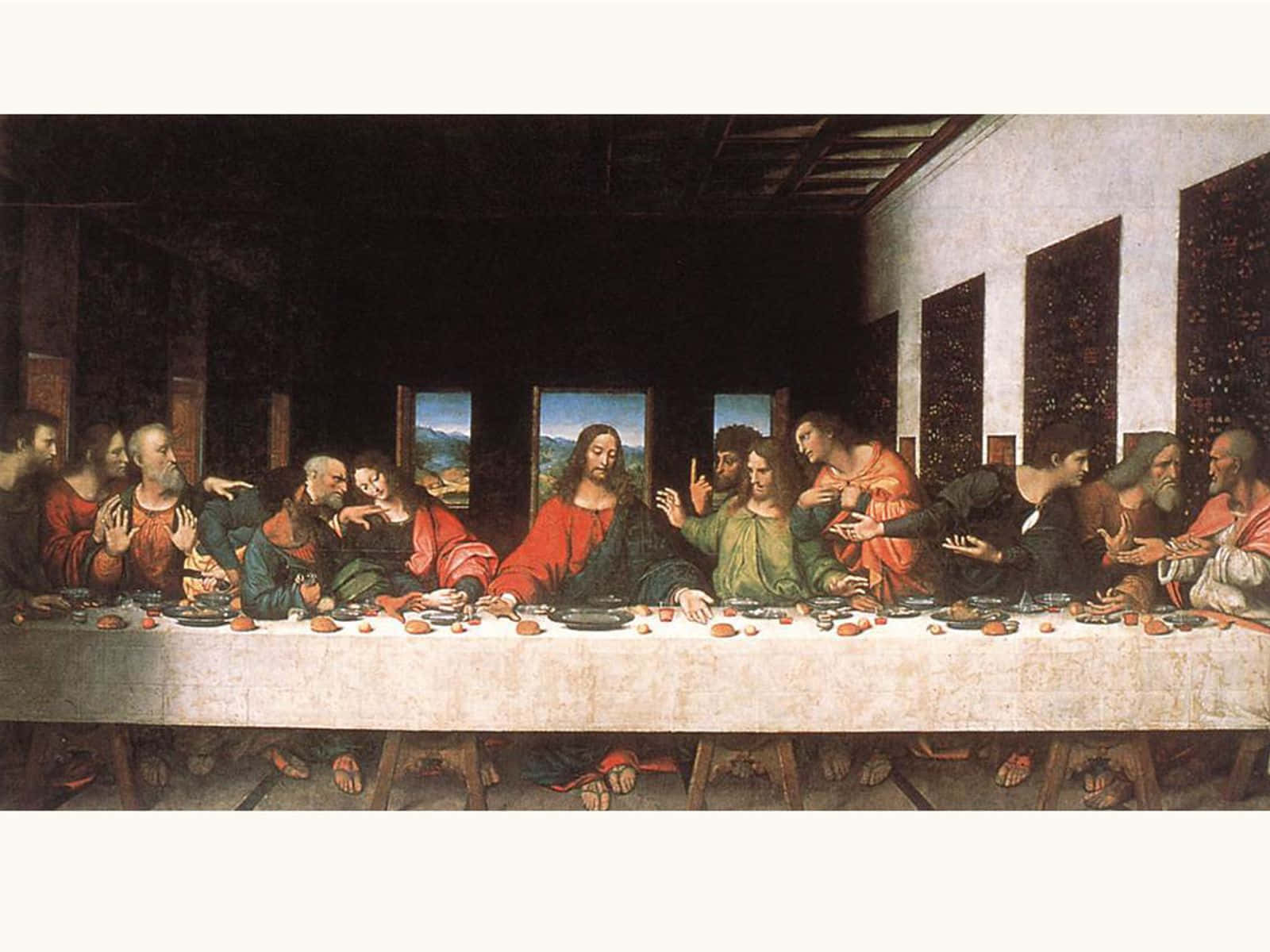 The Last Supper - A Masterpiece By Leonardo Da Vinci Wallpaper