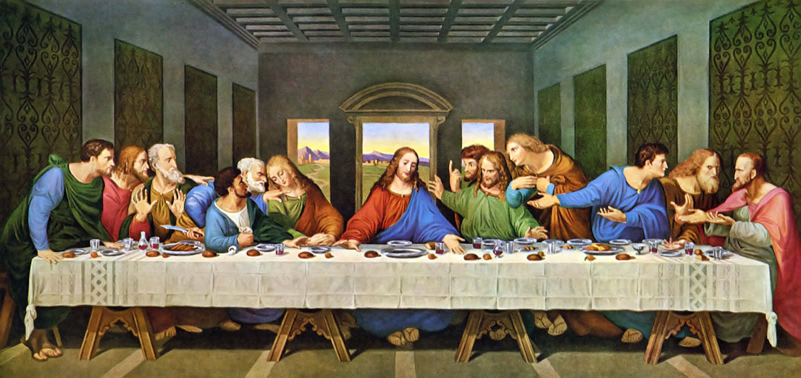 The Last Supper - A Masterpiece By Leonardo Da Vinci Wallpaper