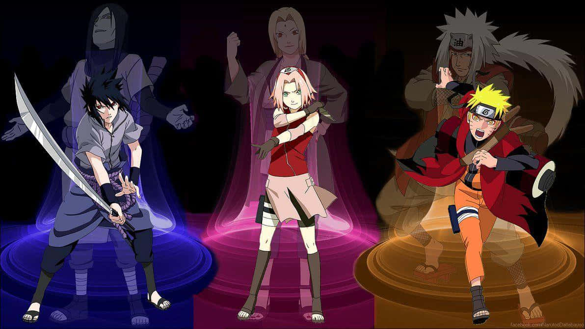 The Legendary Sannin – Jiraiya, Tsunade, And Orochimaru Wallpaper