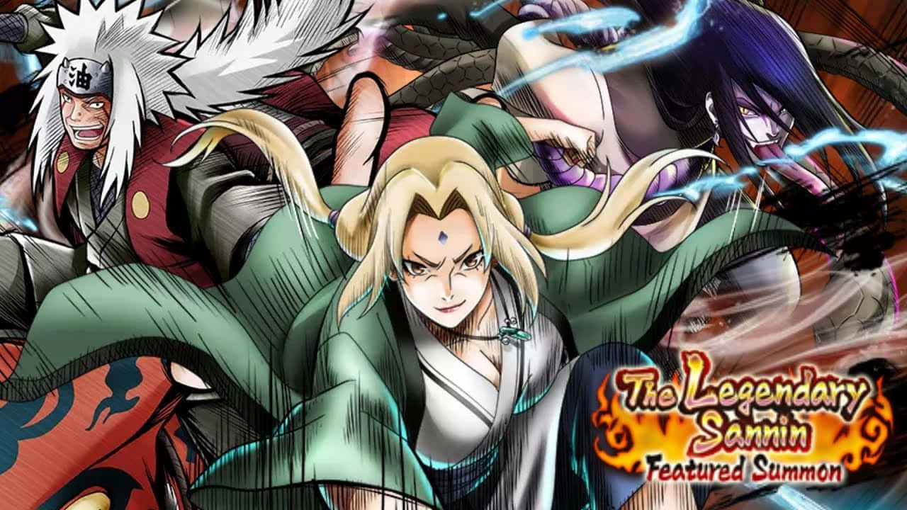 The Legendary Sannin Of Konoha - Jiraiya, Tsunade, And Orochimaru Wallpaper