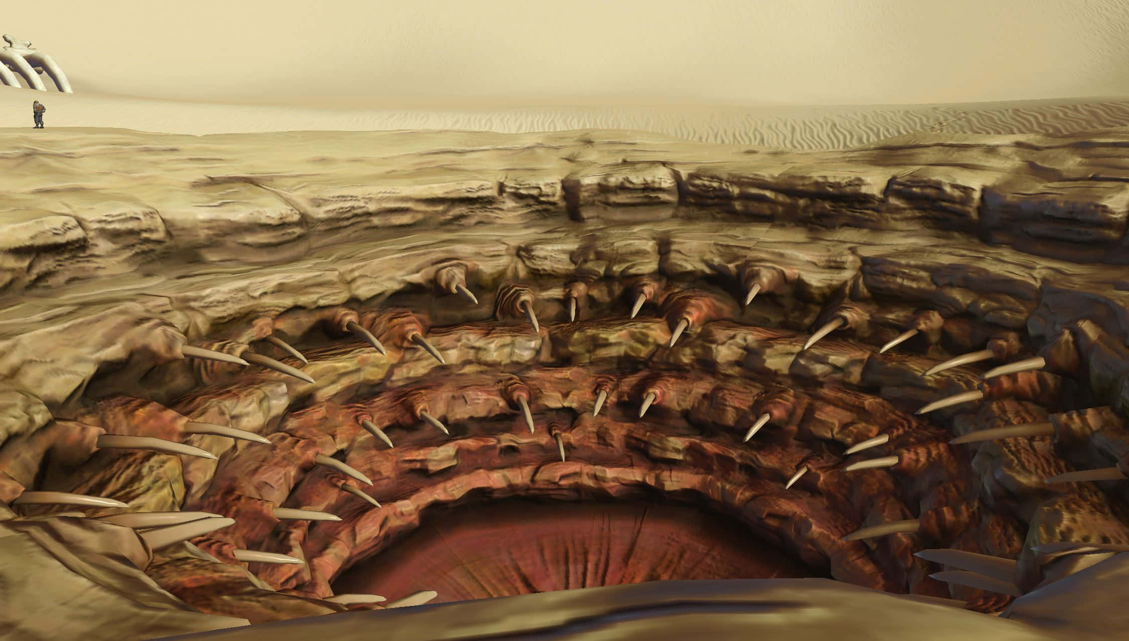 The Legendary Sarlacc Is A Dangerous Creature Found In The Desert Planet Of Tatooine Wallpaper