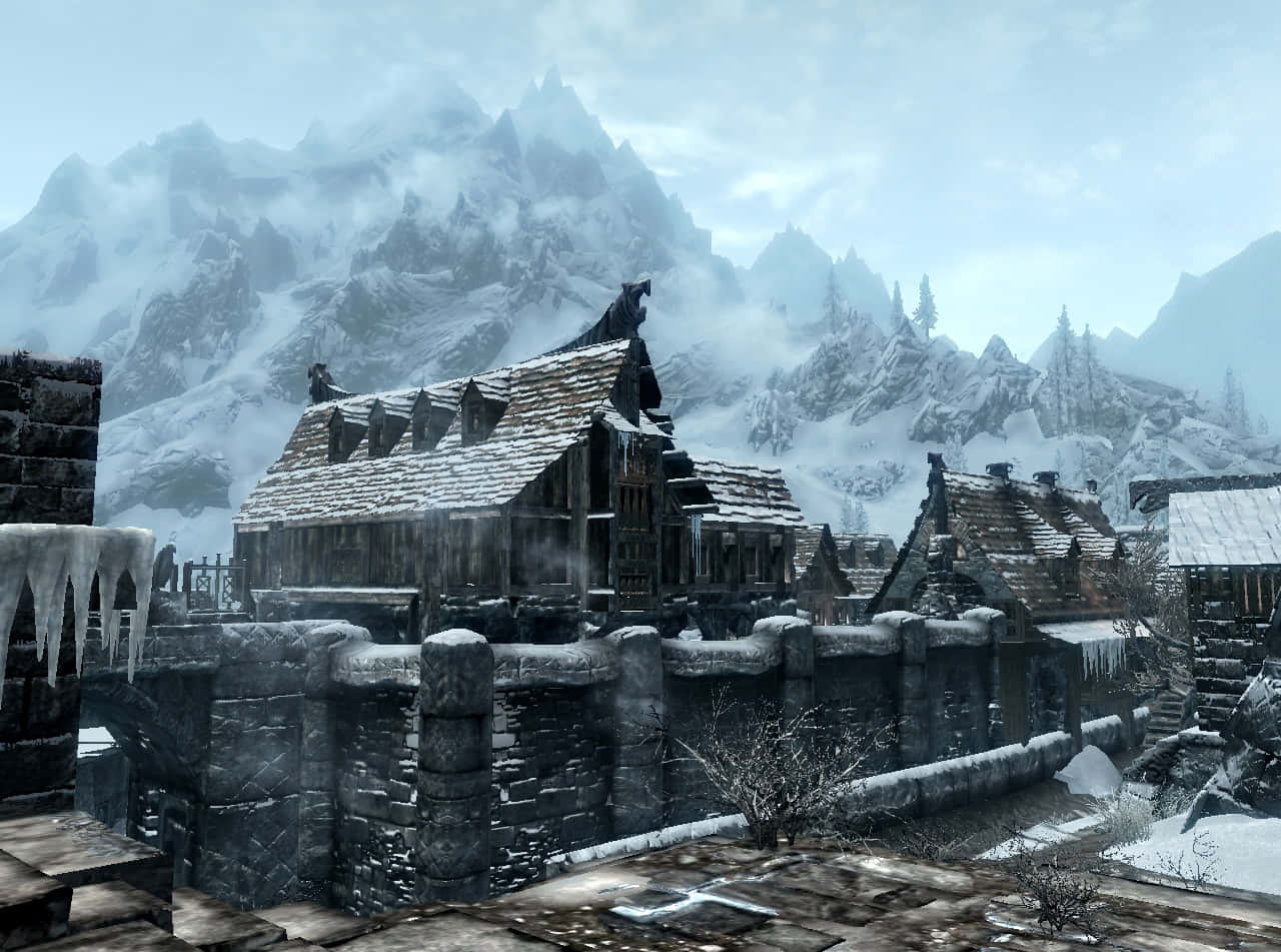 The Magnificent City Of Windhelm In The Enchanting World Of Skyrim Wallpaper