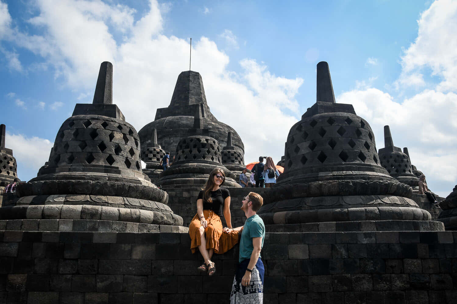 The Majestic Borobudur Temple At Sunrise Wallpaper