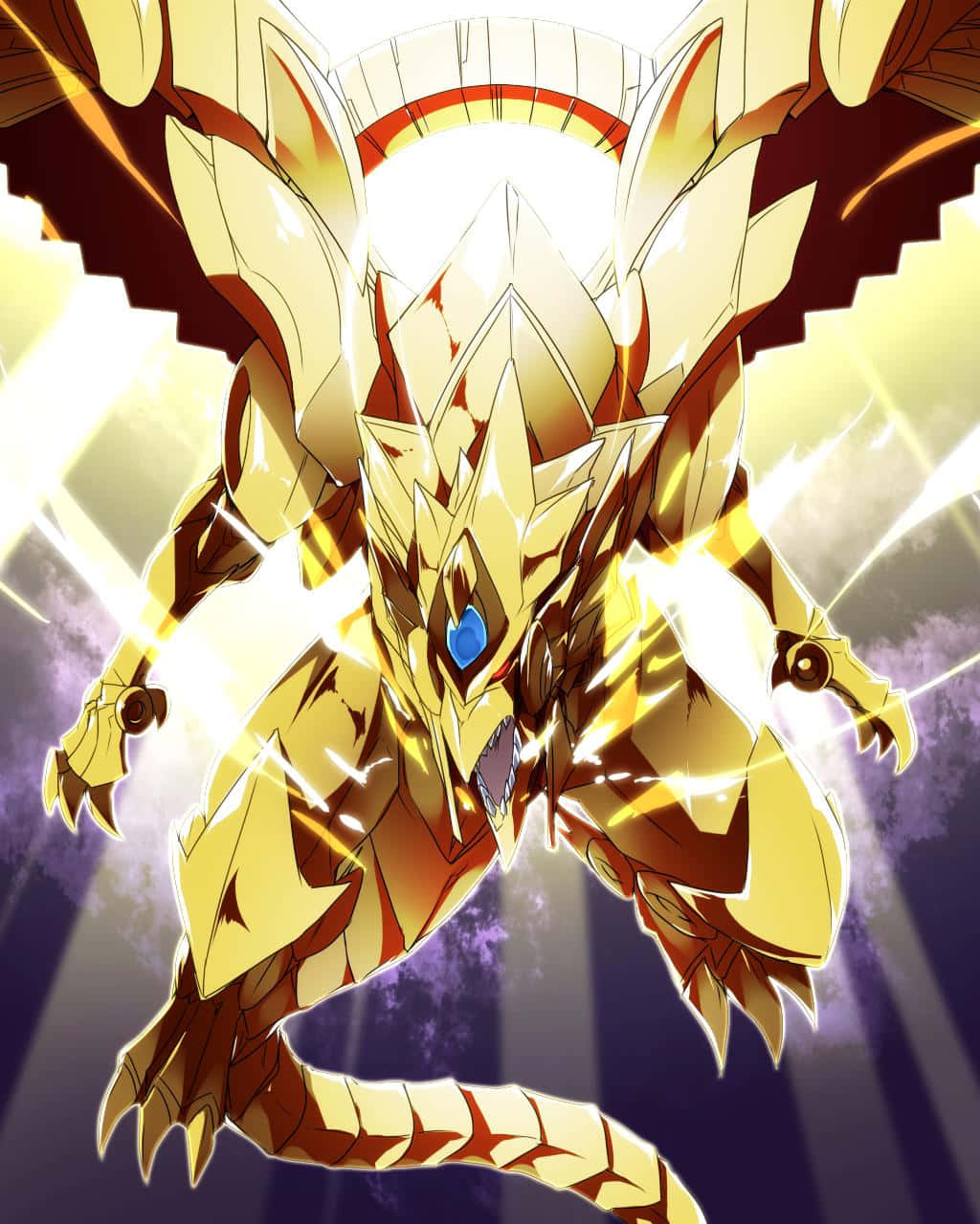 The Majestic Winged Dragon Of Ra In Action Wallpaper