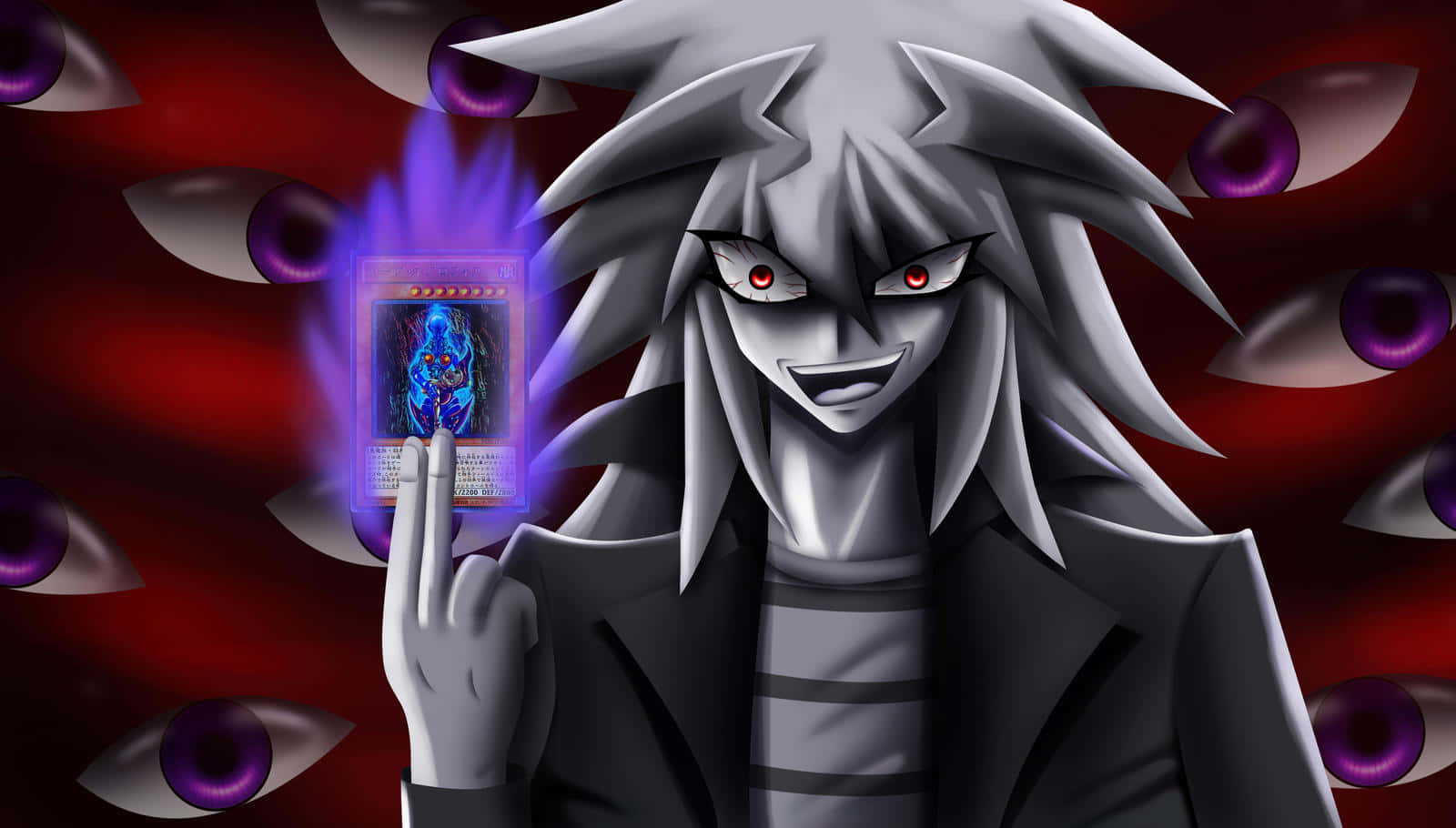 The Menacing Yami Bakura Smirks In The Shadows Wallpaper