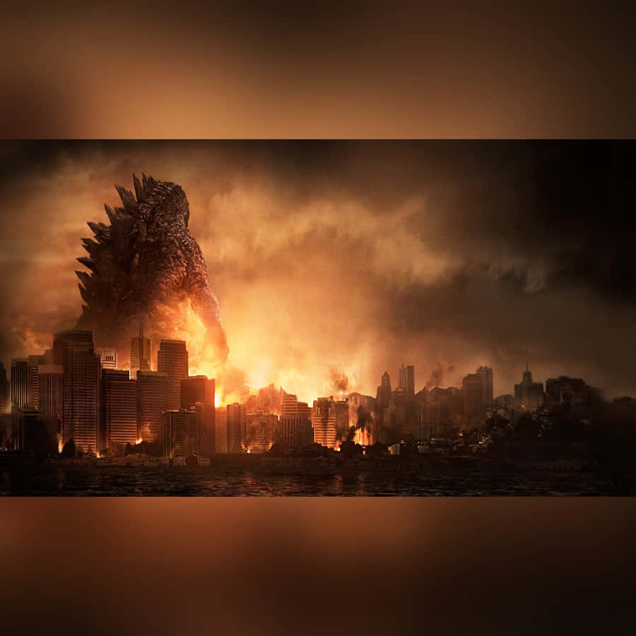 The Mighty Godzilla Unleashes Havoc In The City Wallpaper