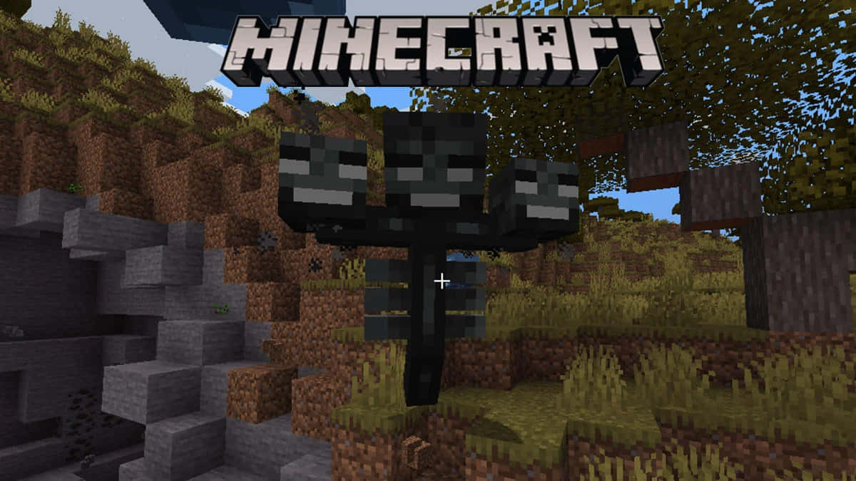 The Mighty Minecraft Wither Boss In Action Wallpaper