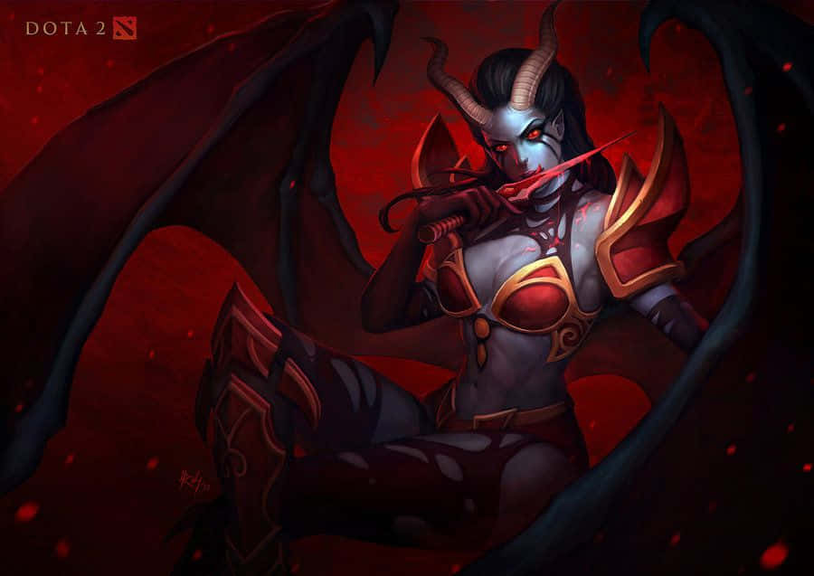 The Mighty Queen Of Pain In Action Wallpaper