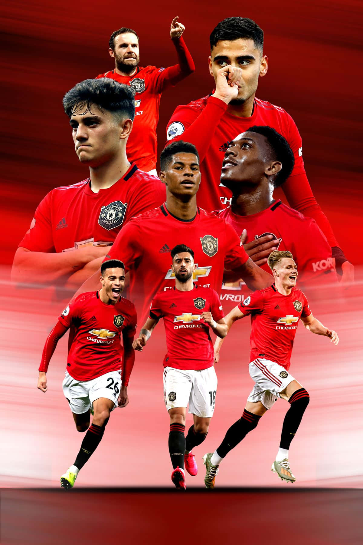 The New Look Of Manchester United - Reunited In Red Wallpaper