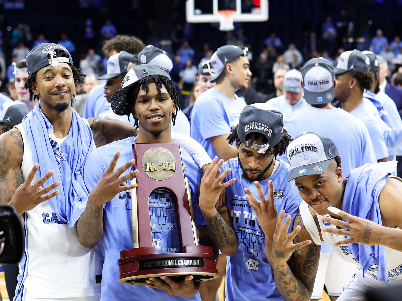 The North Carolina Tar Heels Celebrate Their Win Wallpaper