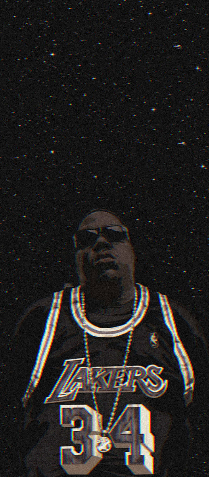 The Notorious Big Wearing Laker No. 34 Wallpaper