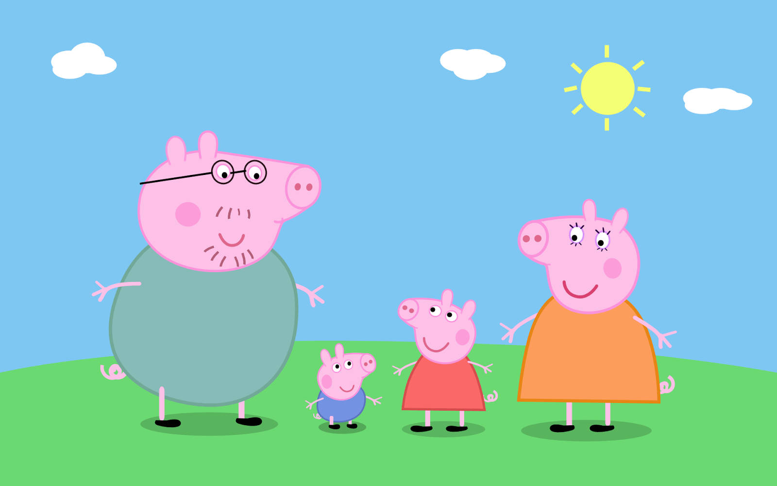 The Peppa Pig Family Enjoying An Outdoor Adventure Wallpaper