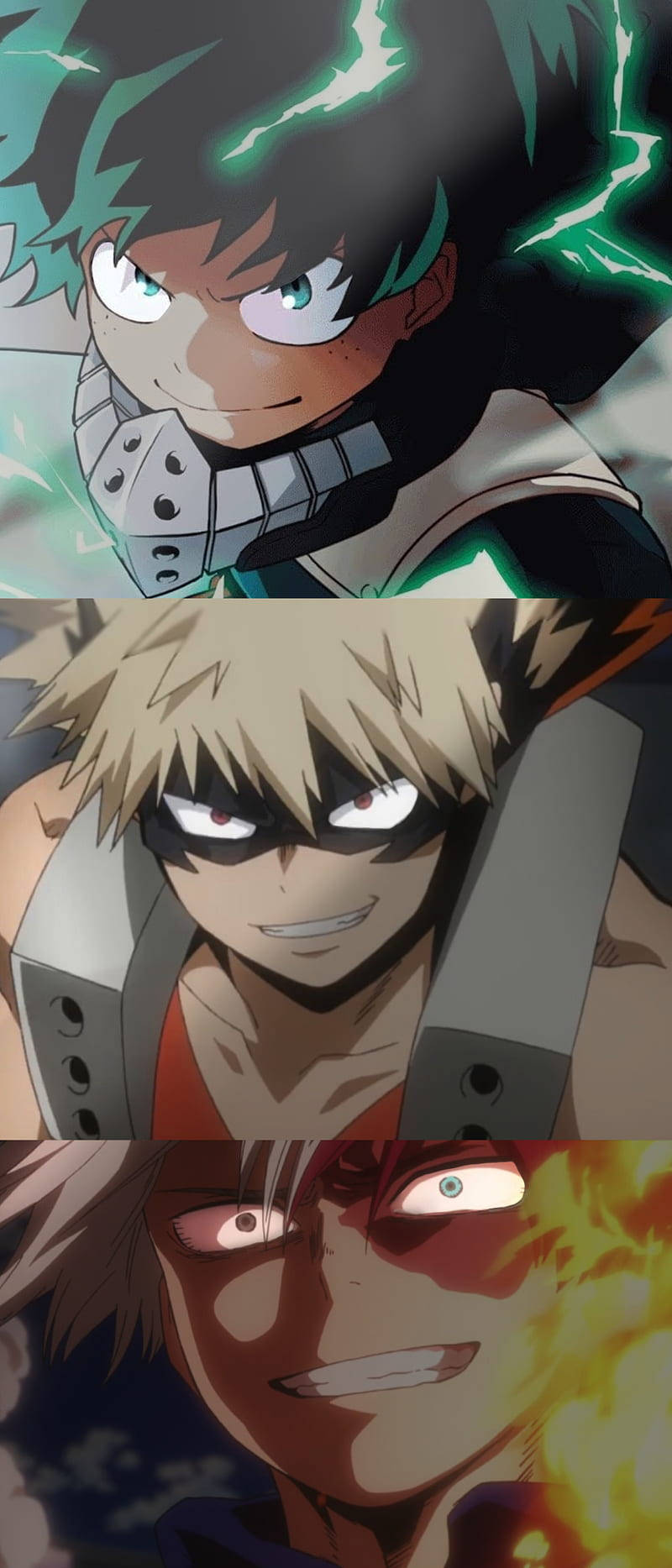 The Power Of Friendship - Deku, Todoroki, And Bakugou Wallpaper