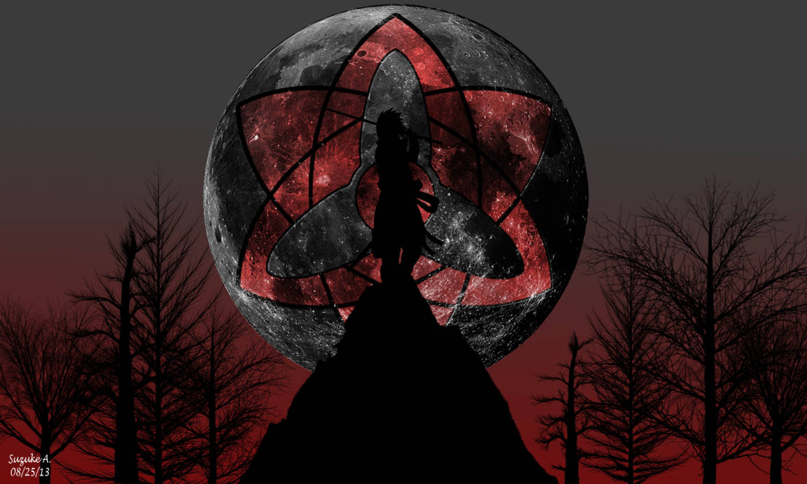 The Power Of Sharingan Illuminating The Moon Wallpaper