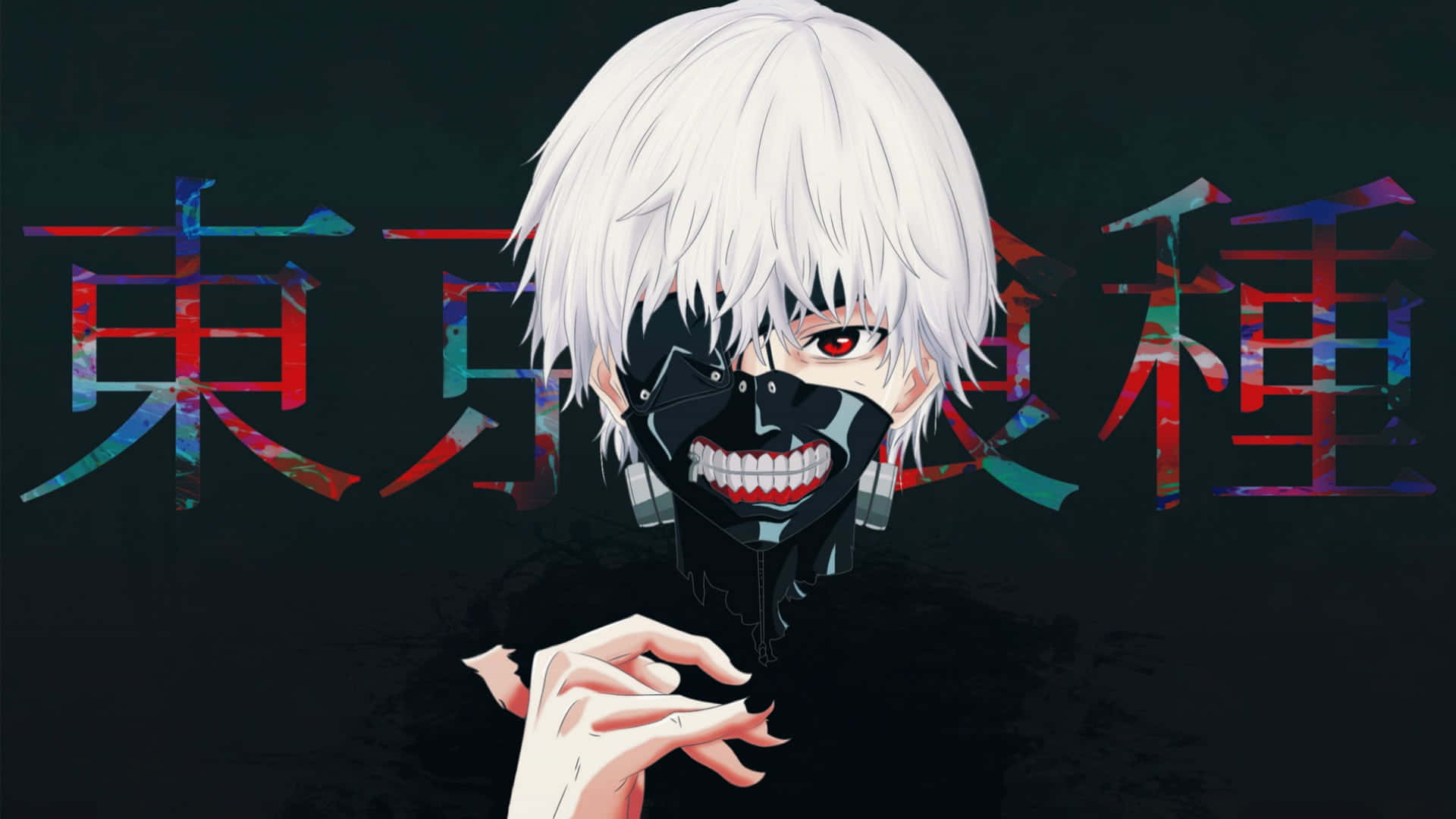 The Powerful Expression Of Kaneki's Mask Wallpaper