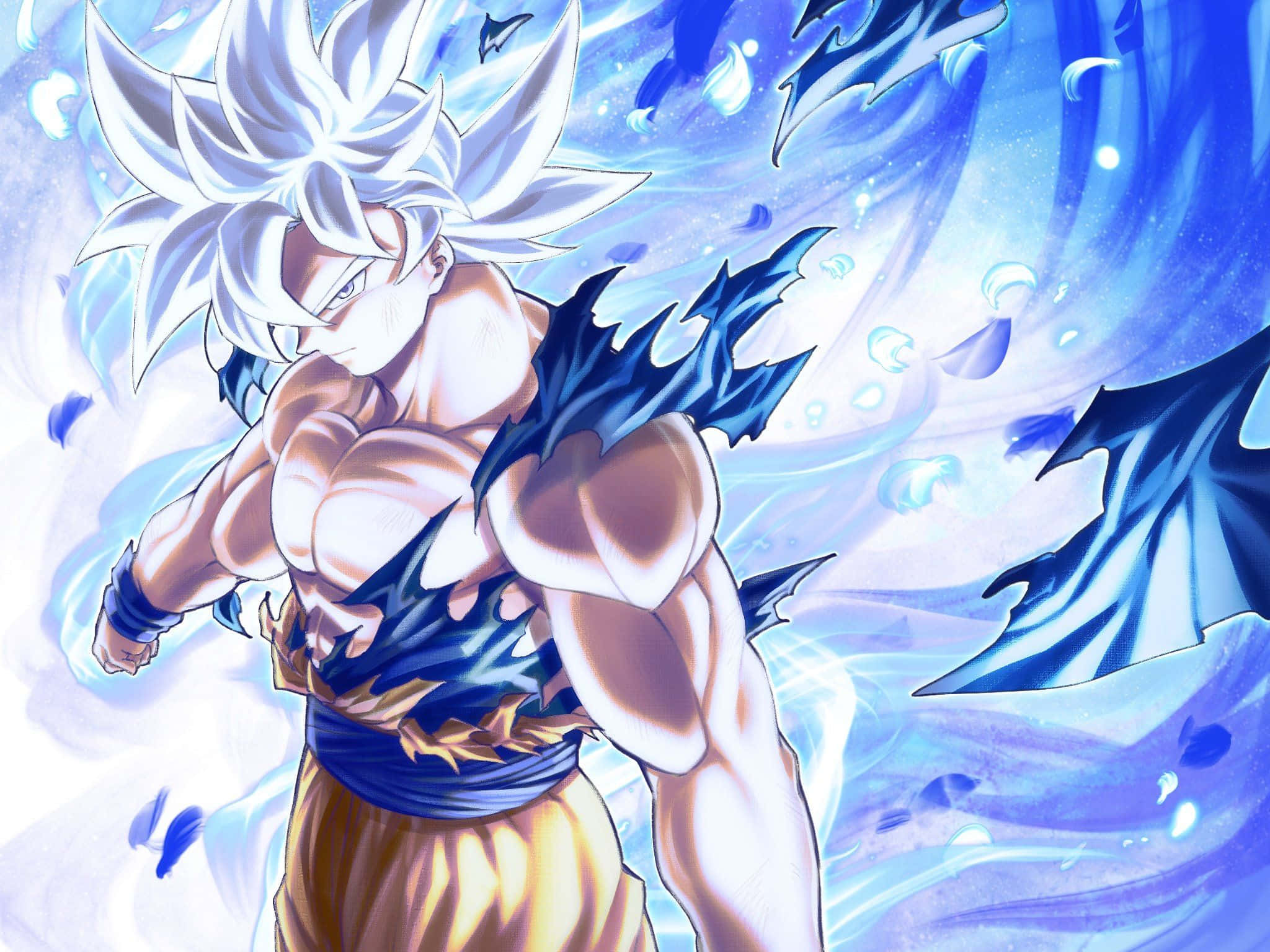 The Powerful Mui Goku Fighting In A Mythical World Wallpaper