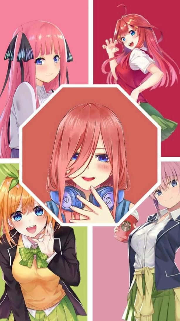 The Quintessential Quintuplets Photo With An Octagon Frame Wallpaper