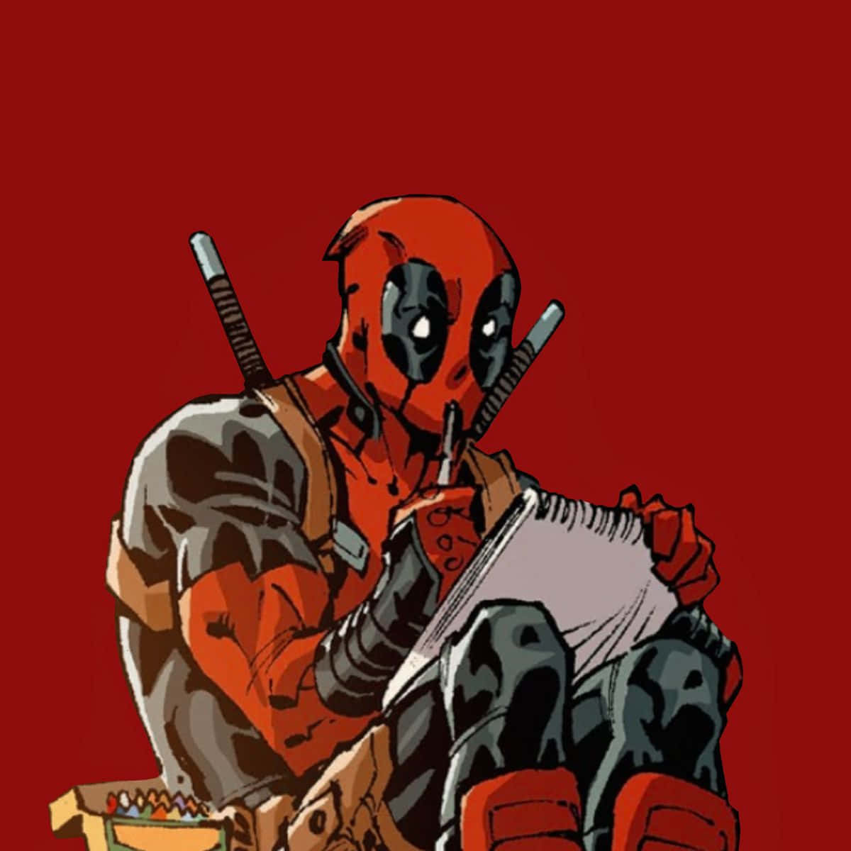 The Quirky Merc With A Mouth - Deadpool Cartoon Wallpaper