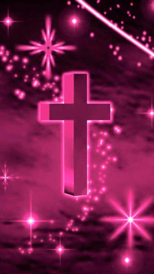 The Soft Beauty Of Our Hope - A Pink Cross Wallpaper